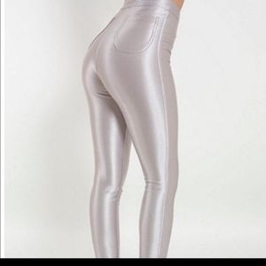 American Apparel Disco Pants in Silver, BRAND NEW